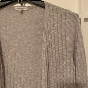 Grey Ribbed Cardigan